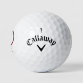 Custom Mit Monogramm Golfer Silhouette Crimson Red Golfball (Logo)