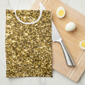 Custom Mit Monogramm Imitats Gold Glitzer Sparkone Geschirrtuch (Viertel Falte)