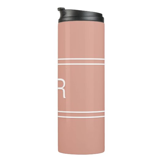 Custom Mit Monogramm Initials Trinkbehälter Girly Thermosbecher (Nach rechts gedreht)