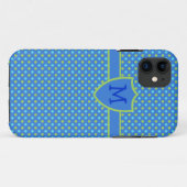 Custom Mit Monogramm iPhone 5s Fall Blue Polka Dot Case-Mate iPhone Hülle (Rückseite (Horizontal))
