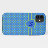 Custom Mit Monogramm iPhone 5s Fall Blue Polka Dot Case-Mate iPhone Hülle (Rückseite (Horizontal))