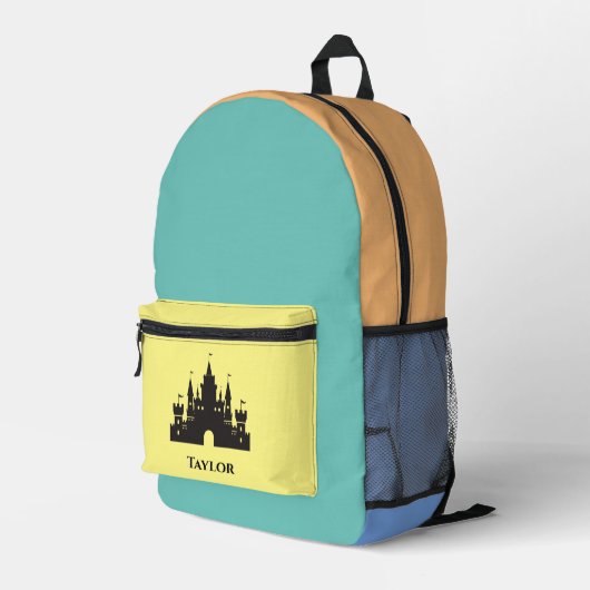 Custom Mit Monogramm Magic Castle Bedruckter Rucksack (Rückseitige Ecke Rechts)