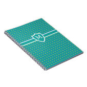 Custom Mit Monogramm Notebook: Green Polka Dots Notizblock (Rechte Seite)
