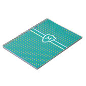 Custom Mit Monogramm Notebook: Green Polka Dots Notizblock (Linke Seite)