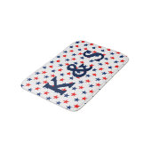Custom Mit Monogramm Patriotic Red and Blue Stars Badematte (Schrägansicht)