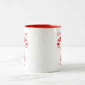 Custom Mit Monogramm Red and White Candy Cane Wüns Zweifarbige Tasse (Mittel)