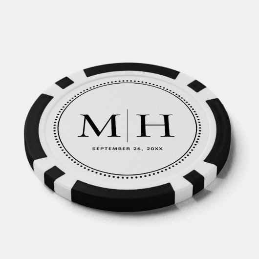Custom Mit Monogramm White Wedding Poker Chips (Einzeln)