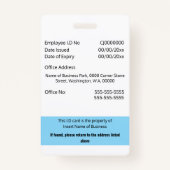 CUSTOM Mitarbeiter-ID-Karte bearbeitet blau weiß Ausweis (Rückseite)