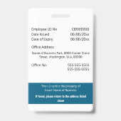 CUSTOM Mitarbeiter ID Karte modern grün Ausweis (Rückseite)