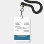 CUSTOM Mitarbeiter ID Karte modern grün Ausweis (Rückseite mit Lanyard)
