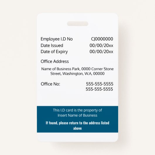 CUSTOM Mitarbeiter ID Karte modern grün Ausweis (Rückseite)