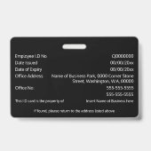 CUSTOM Mitarbeiter-ID-Karte Strichcode Foto-Logo s Ausweis (Rückseite)