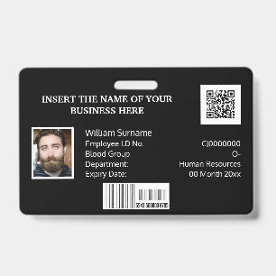 CUSTOM Mitarbeiter-ID-Karte Strichcode Foto-Logo s Ausweis