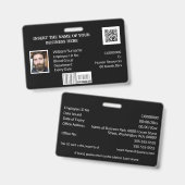 CUSTOM Mitarbeiter-ID-Karte Strichcode Foto-Logo s Ausweis (Vorder- & Rückseite)