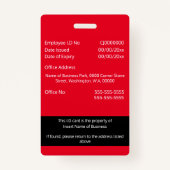 CUSTOM Mitarbeiter ID Karte vertikal zweiseitig ro Ausweis (Rückseite)