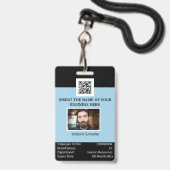 CUSTOM Mitarbeiter-ID-Kartenvorlage dualseitig bla Ausweis (Vorderseite mit Lanyard)