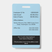 CUSTOM Mitarbeiter-ID-Kartenvorlage dualseitig bla Ausweis (Rückseite)