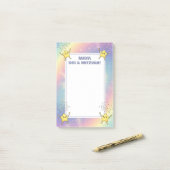 Custom Mitzvah Notes Rainbow Confetti Stars Post-it Klebezettel (Auf Schreibtisch)