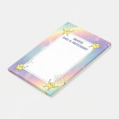 Custom Mitzvah Notes Rainbow Confetti Stars Post-it Klebezettel (angewinkelt)
