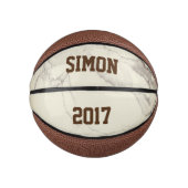 Custom Mocha Marble Mini Basketball (Vorderseite)
