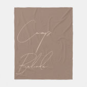 Custom Mocha Mousse und Cream Tan Cosy Camp Bridge Fleecedecke (Vorderseite)