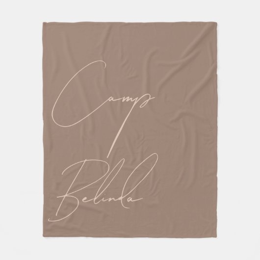 Custom Mocha Mousse und Cream Tan Cosy Camp Bridge Fleecedecke (Vorderseite)