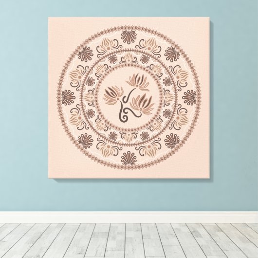 Custom Mocha Rokoko Revival Dot Mandala Leinwand (Insitu (Holzboden))