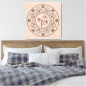Custom Mocha Rokoko Revival Dot Mandala Leinwand (Insitu (Schlafzimmer))
