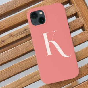 Custom Modern Anfangsname l Blush Pink Girly Chic Case-Mate iPhone Hülle