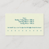 Custom Modern Angesagt Style Coffee Shop & Punch Visitenkarte (Rückseite)