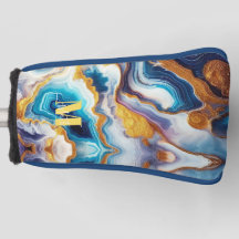 Custom Modern Aqua Lila Golden Monogram Case Mat