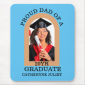 Custom Modern Arch Foto stolz Papa Abschluss Mousepad (Vorne)