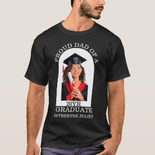 Custom Modern Arch Foto stolz Papa Abschluss T-Shirt