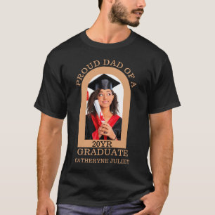 Custom Modern Arch Foto stolz Papa Abschluss T-Shirt