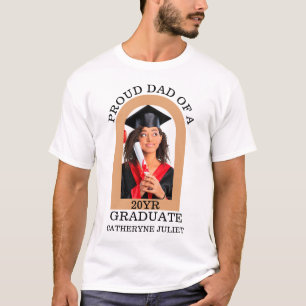 Custom Modern Arch Foto stolz Papa Abschluss T-Shirt