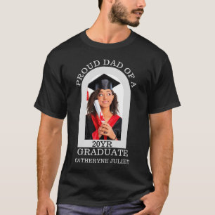 Custom Modern Arch Foto stolz Papa Abschluss T-Shirt
