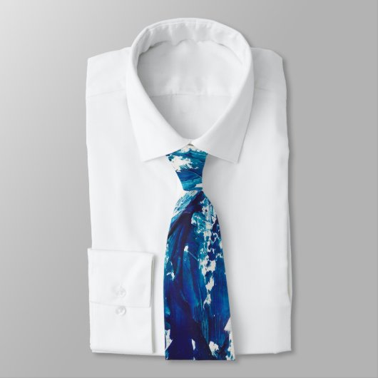 Custom Modern Art Blue Neck Tie Krawatte (Gebunden)