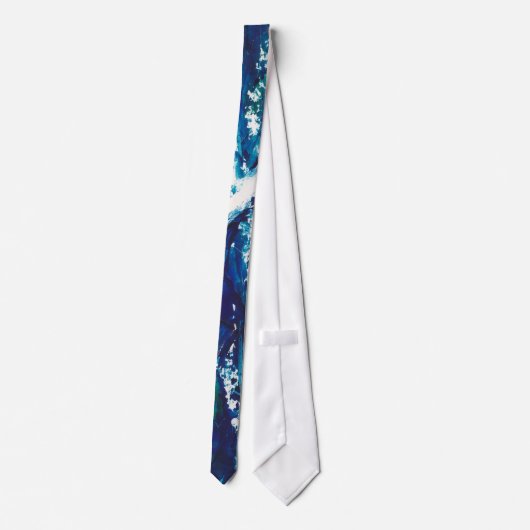 Custom Modern Art Blue Neck Tie Krawatte (Rückseite)