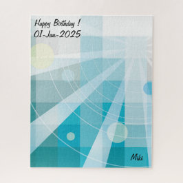 Custom Modern Artistic Geometrie Blue Puzzle