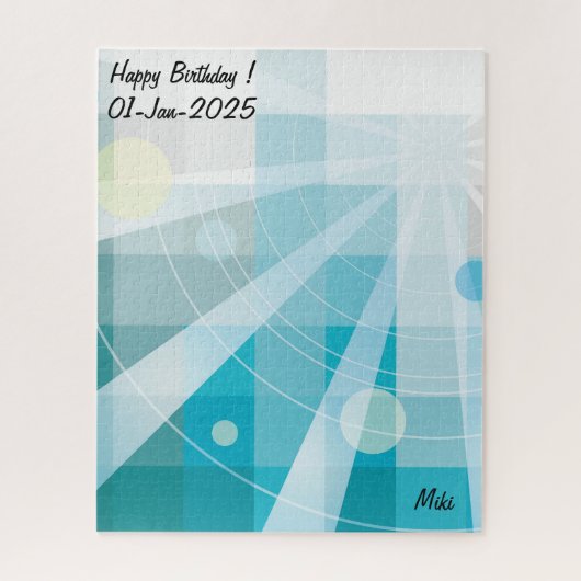 Custom Modern Artistic Geometrie Blue Puzzle (Vertikal)