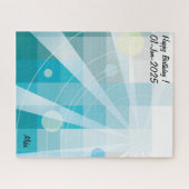 Custom Modern Artistic Geometrie Blue Puzzle (Horizontal)