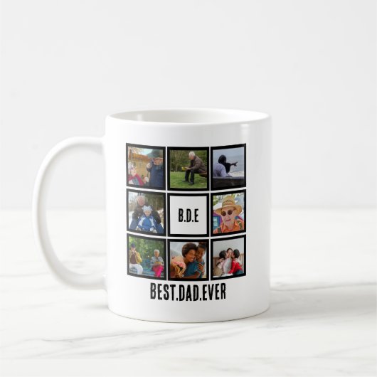 Custom Modern BDE Bester Vater je 8 FotoCollage Kaffeetasse (Links)