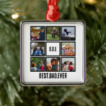 Custom Modern BDE Bester Vater je 8 FotoCollage Ornament Aus Metall<br><div class="desc">Custom Modern BDE Best Vater je 8 Foto Collage. Personalisieren Sie das Tagesgeschenk dieses Vaters für Großvater mit 8 Fotos und Abkürzungen wie BGE für Best Opa Ever, </div>