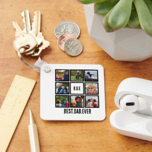 Custom Modern BDE Bester Vater je 8 FotoCollage Schlüsselanhänger