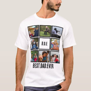 Custom Modern BDE Bester Vater je 8 FotoCollage T-Shirt