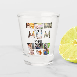 Custom Modern Best Mum Ever 12 Foto Collage Schnapsglas
