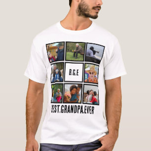 Custom Modern Best Opa je 8 FotoCollage T-Shirt