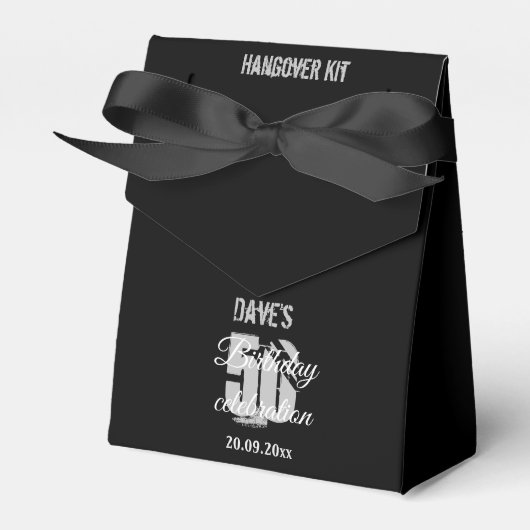 Custom Modern Black 50. Geburtstagsparty Geschenkschachtel (Vorderseite)