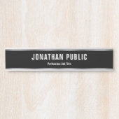 Custom Modern Black And Silver Template Elegant Türschild (Vorderseite )
