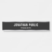 Custom Modern Black And Silver Template Elegant Türschild (Vorderseite )